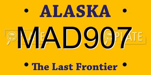 MAD907 Alaska License Plate