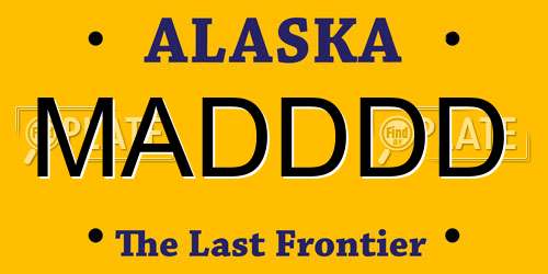 MADDDD Alaska License Plate