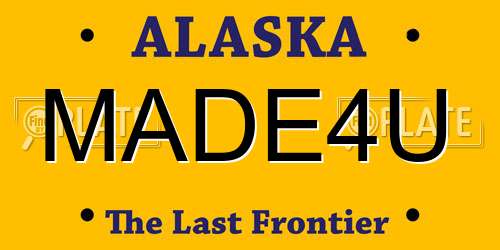 MADE4U Alaska License Plate