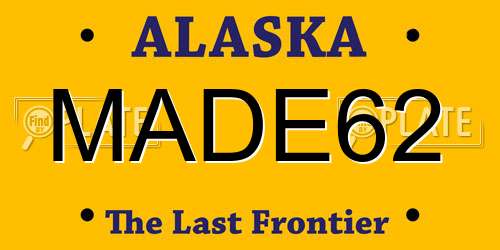 MADE62 Alaska License Plate