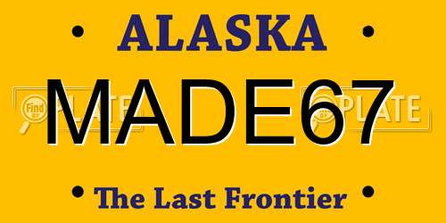 MADE67 Alaska License Plate