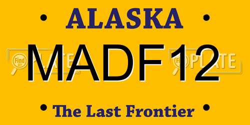 MADF12 Alaska License Plate