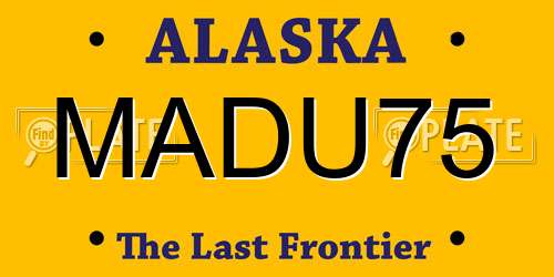 MADU75 Alaska License Plate