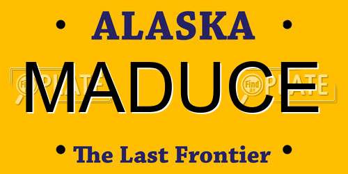 MADUCE Alaska License Plate
