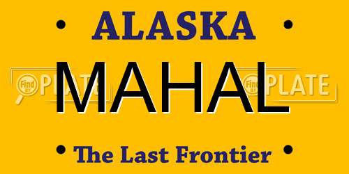 MAHAL Alaska License Plate