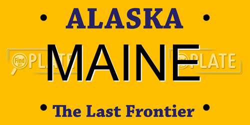 MAINE Alaska License Plate