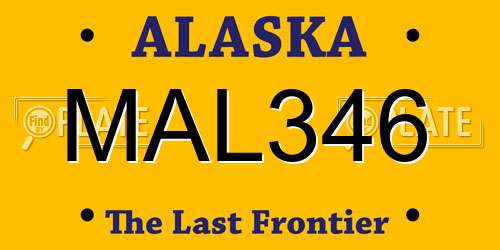 MAL346 Alaska License Plate