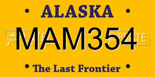 MAM354 Alaska License Plate