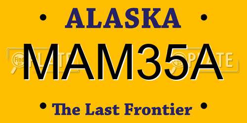 MAM35A Alaska License Plate