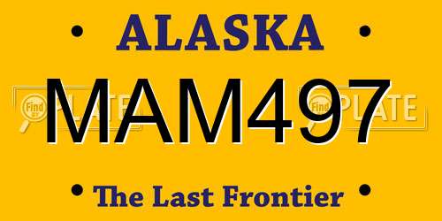 MAM497 Alaska License Plate