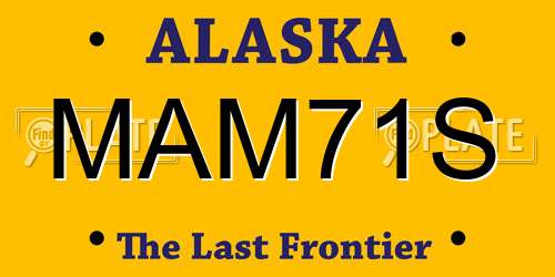 MAM71S Alaska License Plate