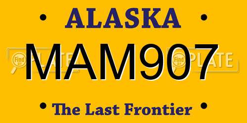 MAM907 Alaska License Plate