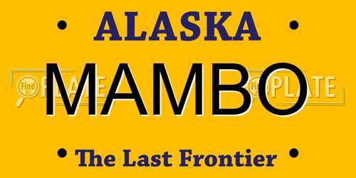 MAMBO Alaska License Plate