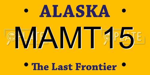MAMT15 Alaska License Plate