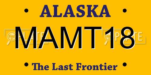 MAMT18 Alaska License Plate