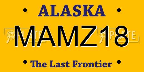 MAMZ18 Alaska License Plate