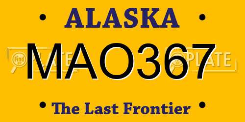 MAO367 Alaska License Plate