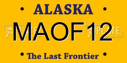 MAOF12 Alaska License Plate