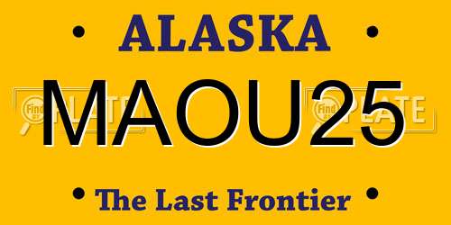MAOU25 Alaska License Plate