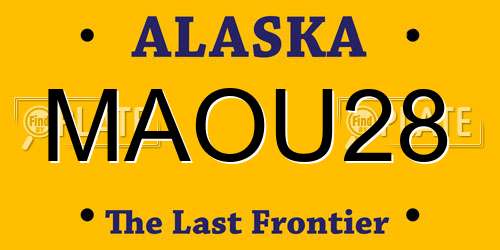 MAOU28 Alaska License Plate