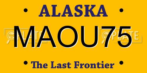 MAOU75 Alaska License Plate