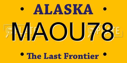 MAOU78 Alaska License Plate
