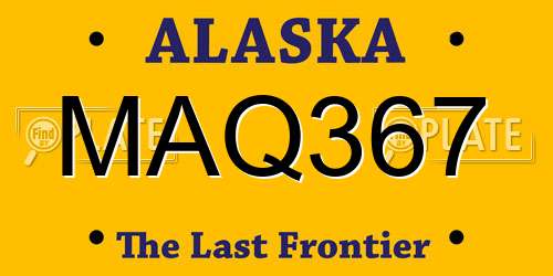MAQ367 Alaska License Plate
