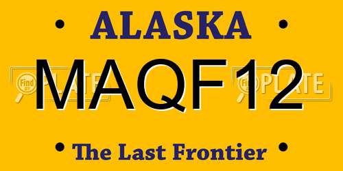 MAQF12 Alaska License Plate