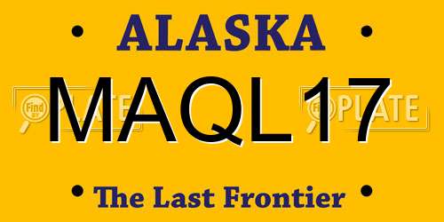 MAQL17 Alaska License Plate