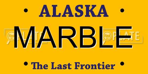 MARBLE Alaska License Plate