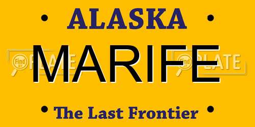 MARIFE Alaska License Plate