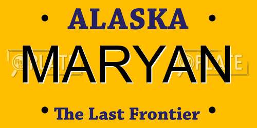 MARYAN Alaska License Plate