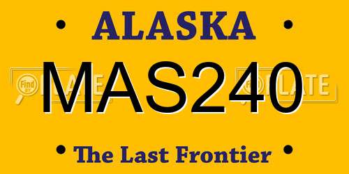 MAS240 Alaska License Plate