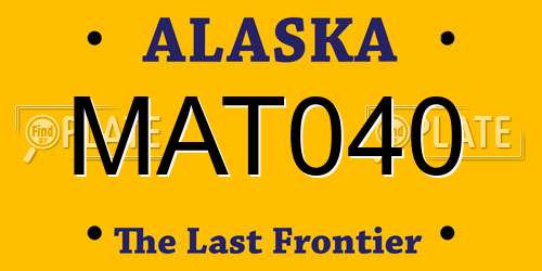 MAT040 Alaska License Plate