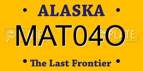 MAT04O Alaska License Plate