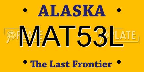 MAT53L Alaska License Plate