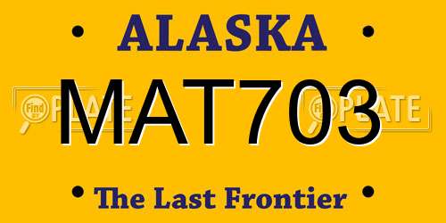 MAT703 Alaska License Plate
