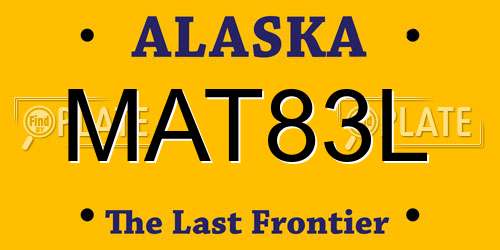MAT83L Alaska License Plate
