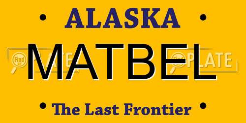 MATBEL Alaska License Plate