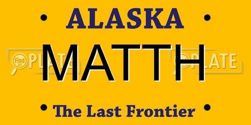 MATTH Alaska License Plate