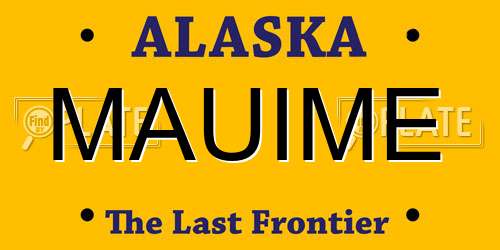 MAUIME Alaska License Plate