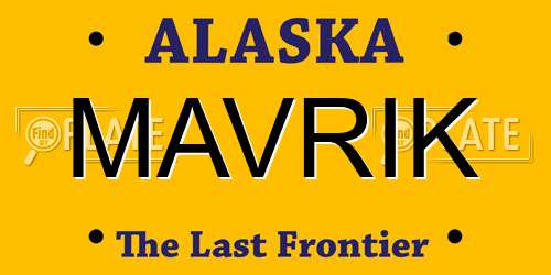 MAVRIK Alaska License Plate