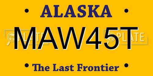 MAW45T Alaska License Plate