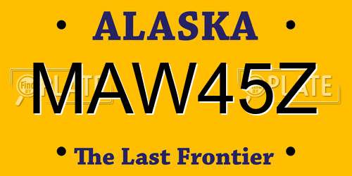 MAW45Z Alaska License Plate