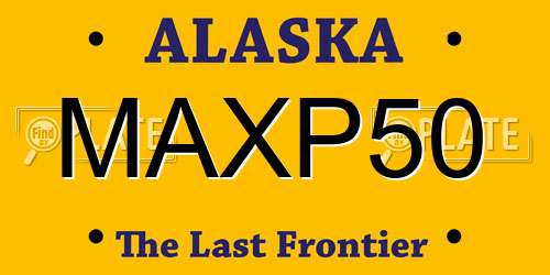 MAXP50 Alaska License Plate