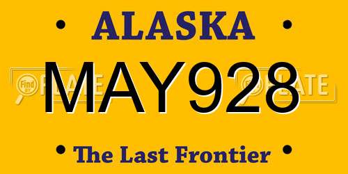 MAY928 Alaska License Plate