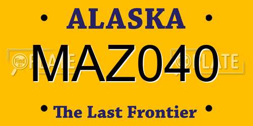 MAZ040 Alaska License Plate