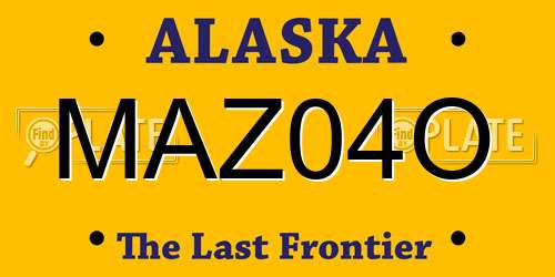 MAZ04O Alaska License Plate