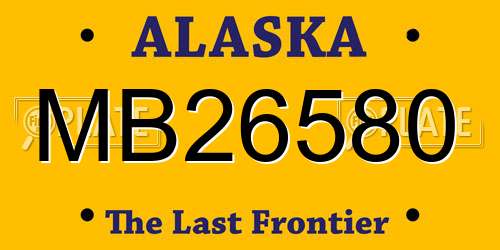 MB26580 Alaska License Plate