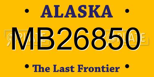 MB26850 Alaska License Plate